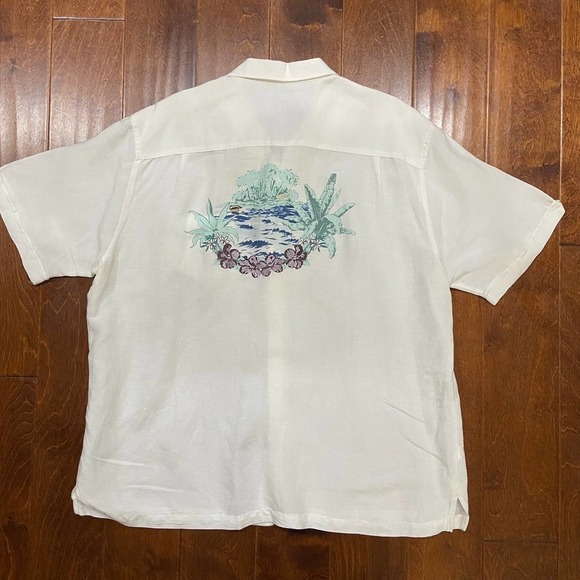 Cubavera Tropical Linen Rayon Blend Cream Button Front Men's Shirt Sz XL - Picture 4 of 9